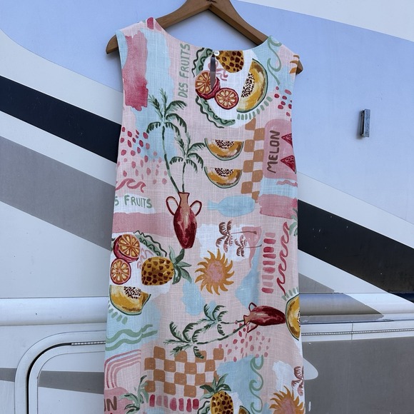 NWT Anthropologie Paper Heart Mini Dress Sz XL A-line Linen Tropical Boho Chic - Picture 2 of 10